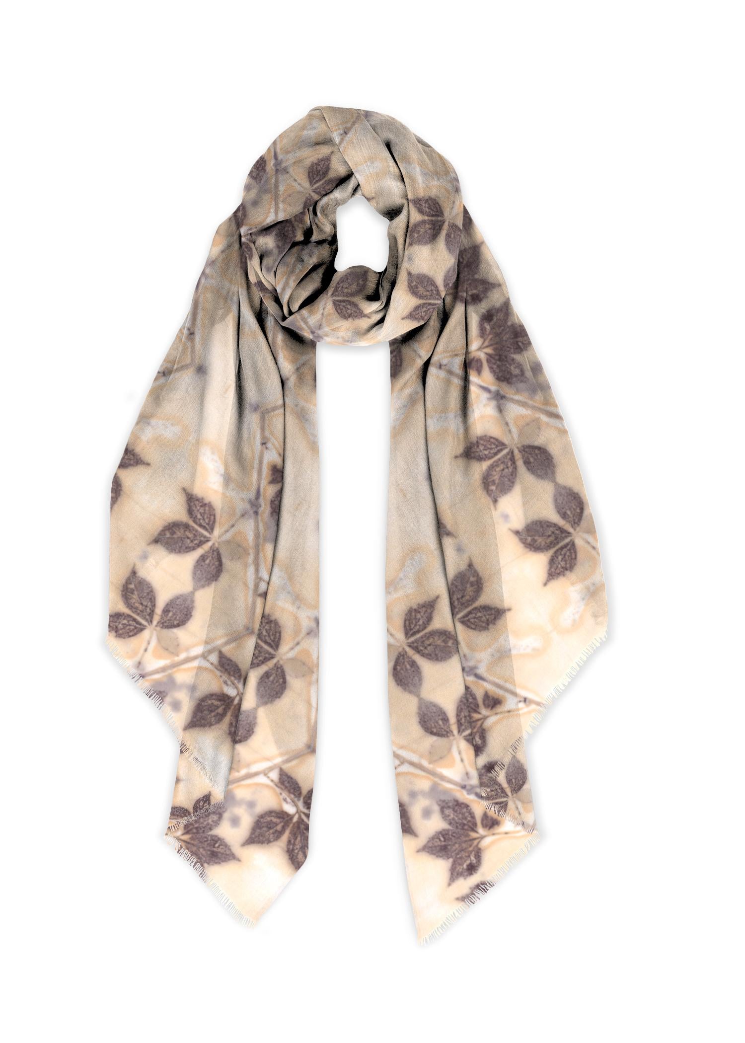 eco printed silk scarf "darby"