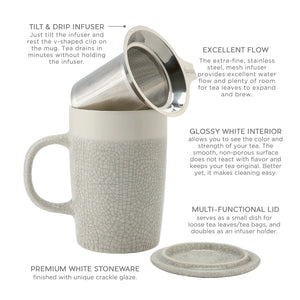 Crackle Glaze Mug with Tea Infuser