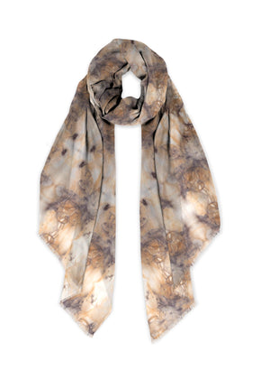 eco printed silk scarf "leslie"