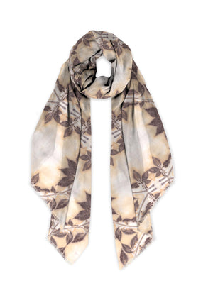 eco printed silk scarf "emily"