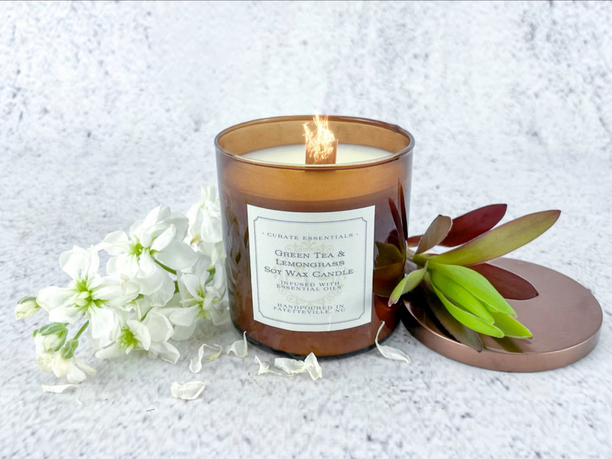 Green Tea and Lemongrass Soy Wax Candle