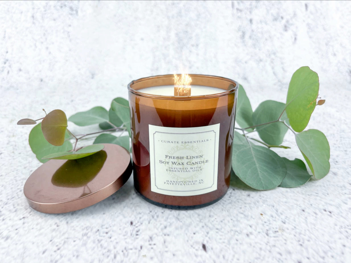 Fresh Linen Odor Eliminator Soy Wax Candle